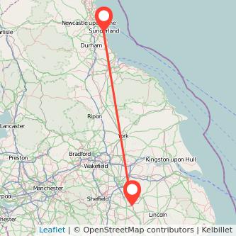 Sunderland Retford bus map