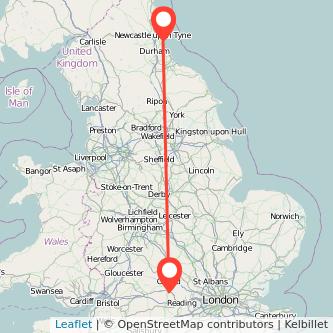 Sunderland Didcot train map