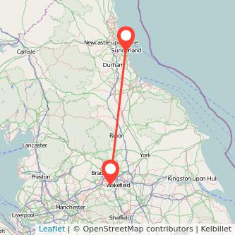 Sunderland Dewsbury train map