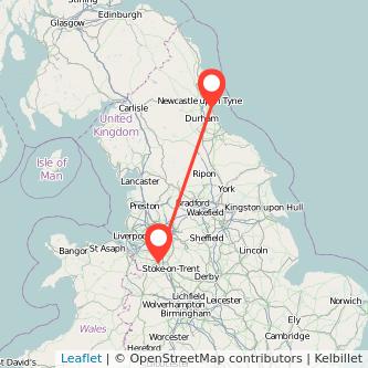 Sunderland Crewe bus map