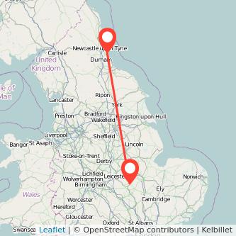 Sunderland Corby bus map