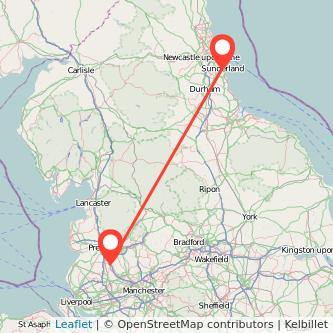 Sunderland Chorley train map