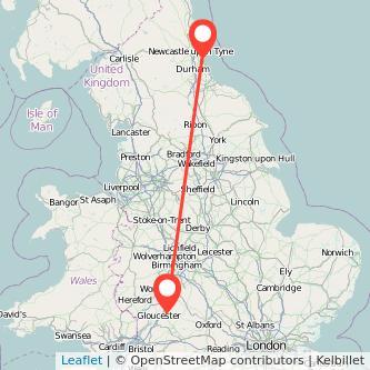 Sunderland Cheltenham train map