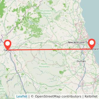 Sunderland Carlisle bus map