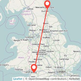 Sunderland Bristol train map