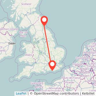 Sunderland Brighton train map