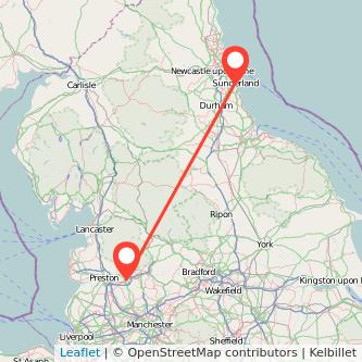 Sunderland Blackburn train map