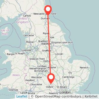 Sunderland Bicester train map