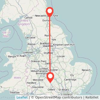 Sunderland Banbury train map