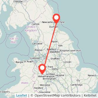 Sunderland Telford train map