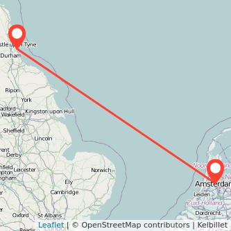 Sunderland Amsterdam train map