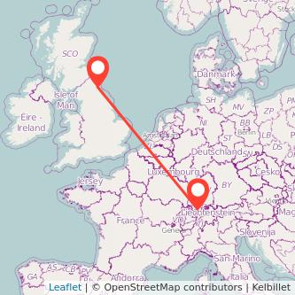 Sunderland Zurich train map