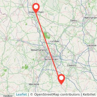 Stratford-upon-Avon Stoke-on-Trent train map