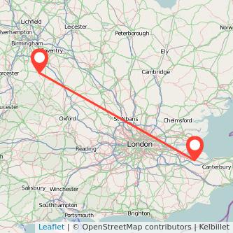 Stratford-upon-Avon Sittingbourne train map