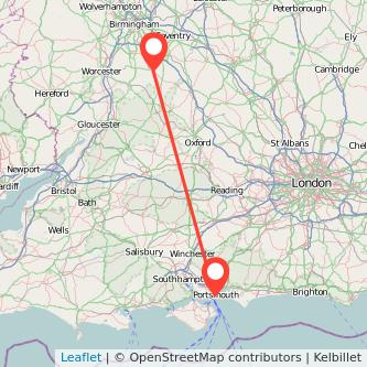 Stratford-upon-Avon Portsmouth train map