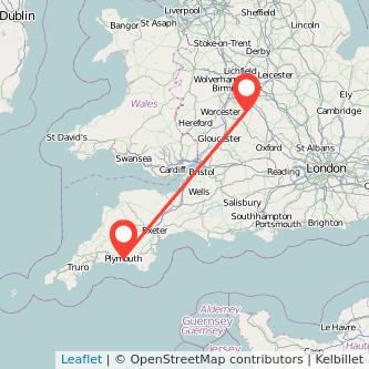 Stratford-upon-Avon Plymouth train map