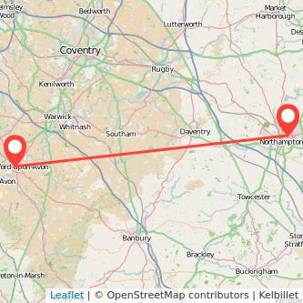 Stratford-upon-Avon Northampton train map