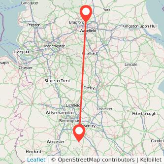 Stratford-upon-Avon Leeds train map