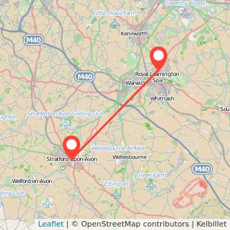 Stratford-upon-Avon Leamington bus map