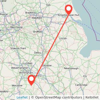 Stratford-upon-Avon Hull train map