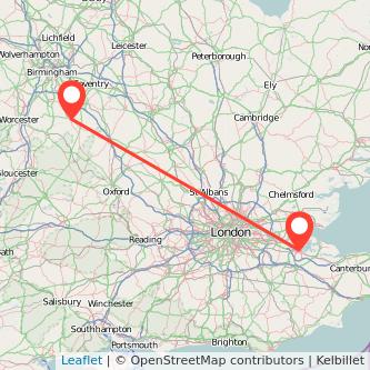 Stratford-upon-Avon Gillingham bus map