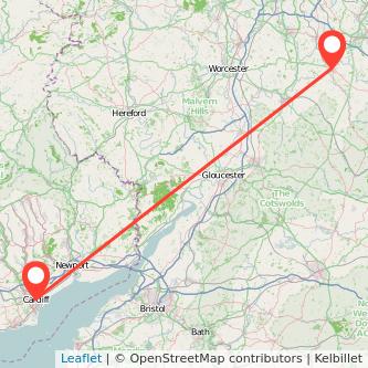 Stratford-upon-Avon Cardiff bus map