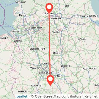 Stratford-upon-Avon Bradford train map