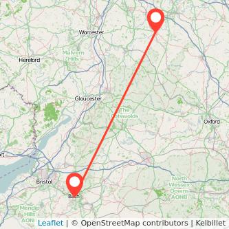 Stratford-upon-Avon Bath bus map
