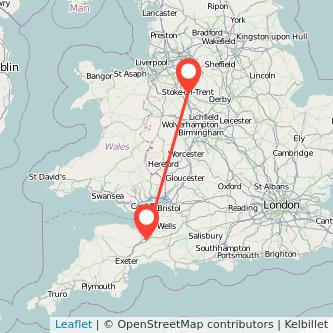 Stoke-on-Trent Taunton bus map