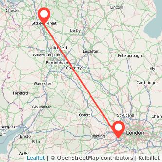 Stoke-on-Trent Staines bus map