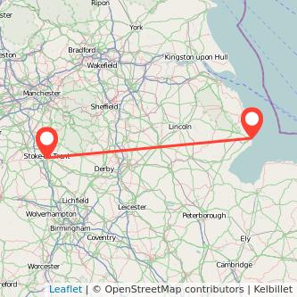 Stoke-on-Trent Skegness train map