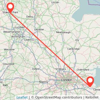 Stoke-on-Trent Sittingbourne train map