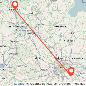 Stoke-on-Trent Sevenoaks train map