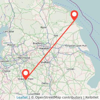 Stoke-on-Trent Scarborough train map