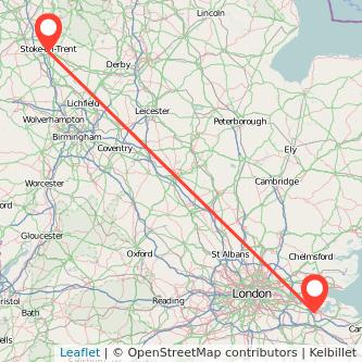 Stoke-on-Trent Rochester train map