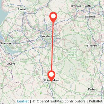 Stoke-on-Trent Rochdale bus map