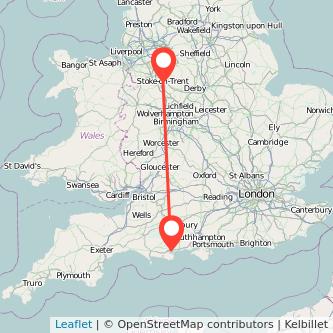 Stoke-on-Trent Poole bus map