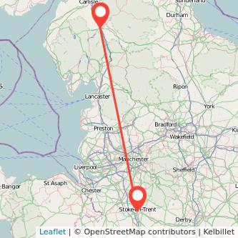 Stoke-on-Trent Penrith bus map