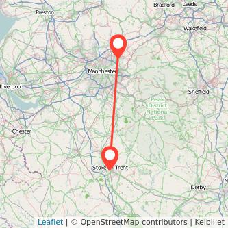 Stoke-on-Trent Oldham bus map