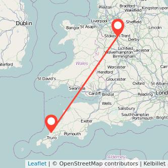 Stoke-on-Trent Newquay train map