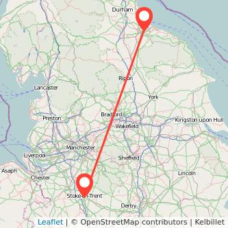 Stoke-on-Trent Middlesbrough train map