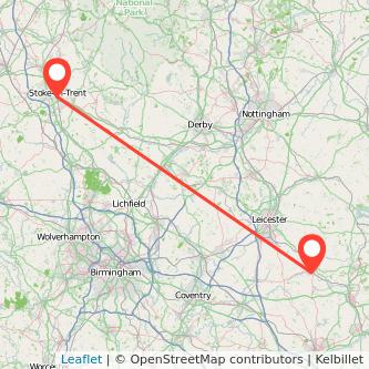 Stoke-on-Trent Market Harborough train map