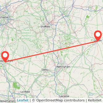 Stoke-on-Trent Lincoln train map