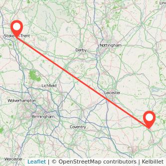 Stoke-on-Trent Kettering bus map