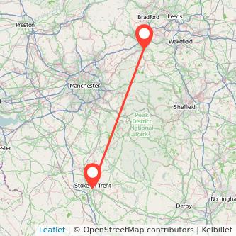 Stoke-on-Trent Huddersfield bus map