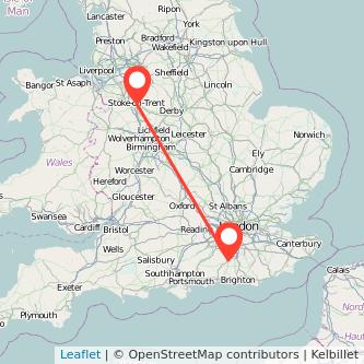 Stoke-on-Trent Horsham bus map