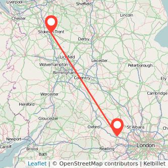 Stoke-on-Trent High Wycombe bus map