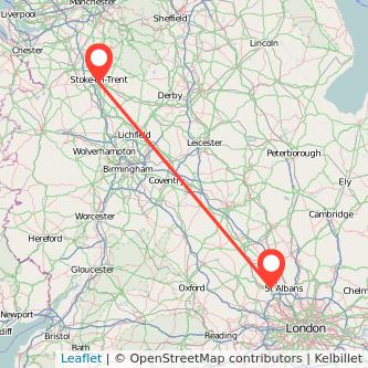 Stoke-on-Trent Hemel Hempstead train map