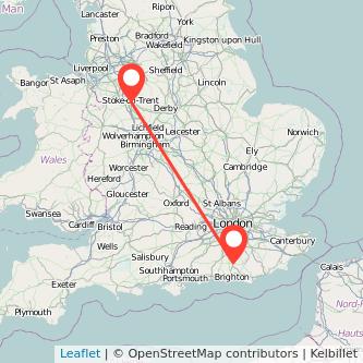 Stoke-on-Trent Haywards Heath bus map