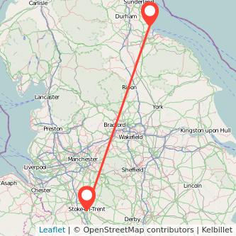 Stoke-on-Trent Hartlepool bus map